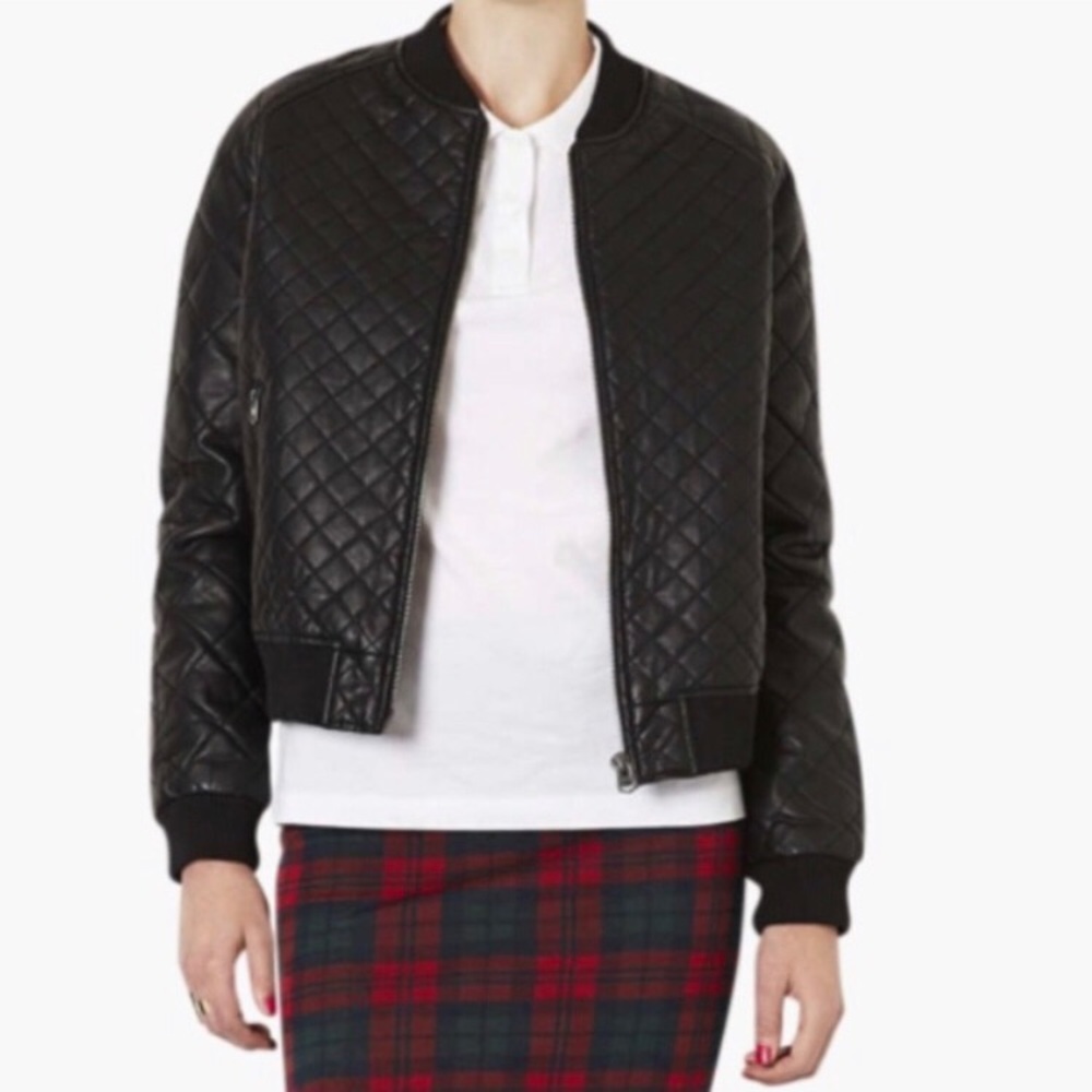 TOPSHOP Quilted Bomber Jacket Used